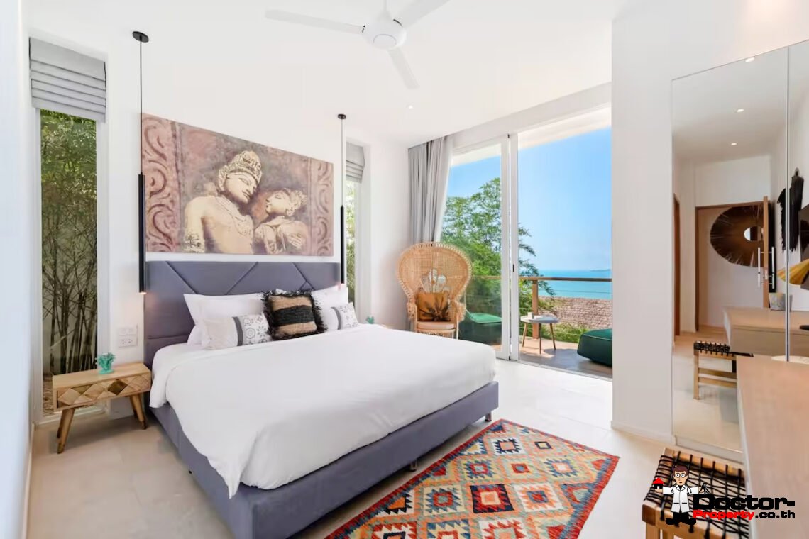 Luxury Tropical 4 Bedroom Pool Villa with Stunning Sea View in Bang Por, Koh Samui – For Sale